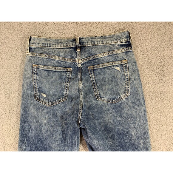 GAP Women’s Vintage Flare High Rise Unique Blue Wash Distress Jeans 30 / 10R - Picture 12 of 13